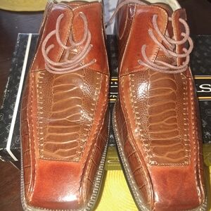 Stacy Adams Cognac Leather Oxfords
